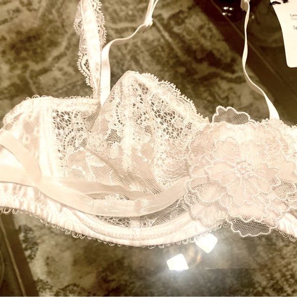 Aubade NWT White 3pc 34 B bra & 2 SM bottoms) leaver lace (most expensive lace) - Picture 3 of 14